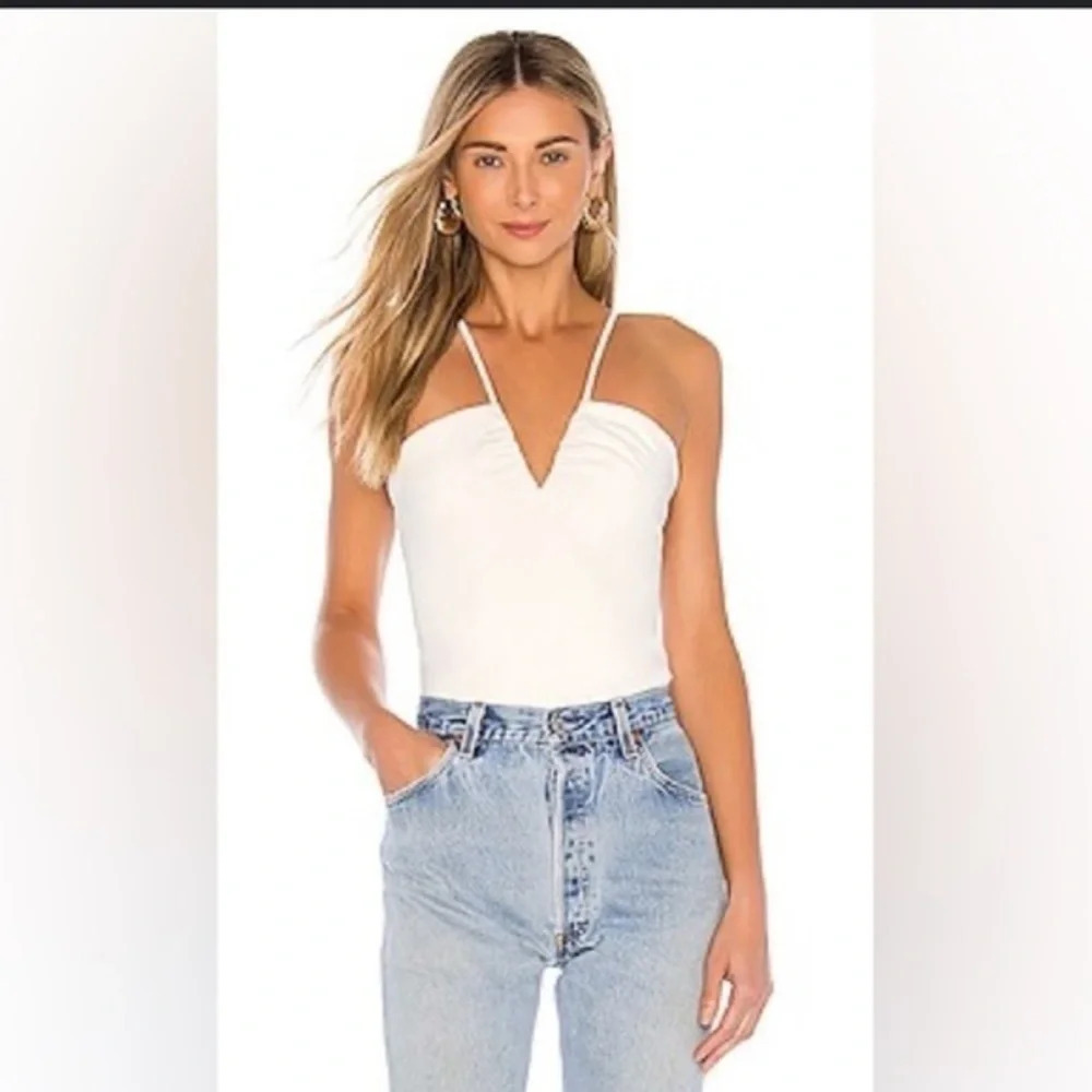 NBD Off White V-Wire Bodysuit Small excellent condition